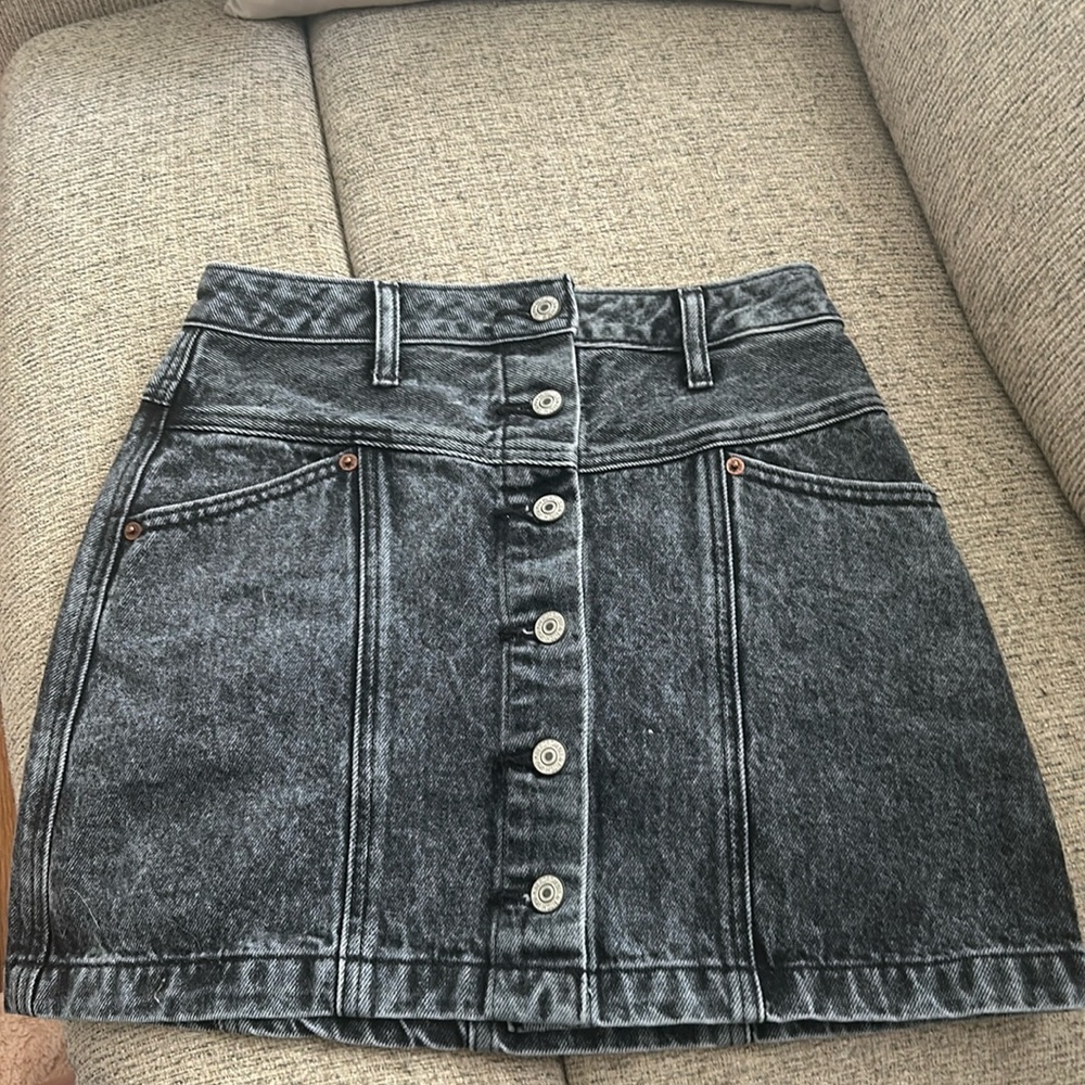 Black Denim Skirt